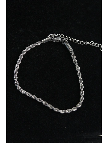 316L Çelik Halat Model Gümüş Renk Erkek Bileklik