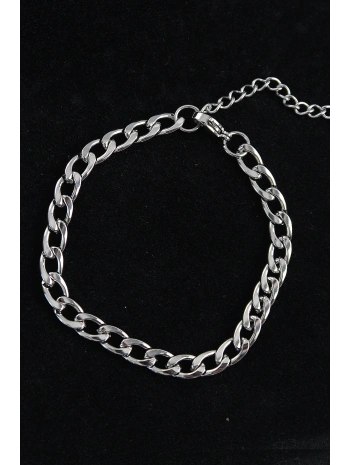 316L Çelik Kalın Klasik Model Gümüş Renk Erkek Bileklik