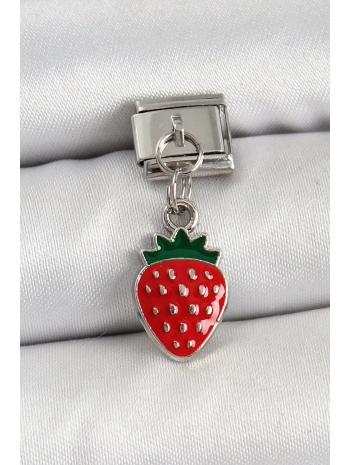 316L Çelik Sallantılı Çilek Model Gümüş Renk Nomination Charm