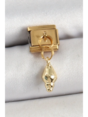 316L Çelik Sallantılı Deniz Kabuğu Model Gold Renk Nomination Charm