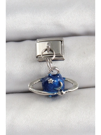 316L Çelik Sallantılı Satürn Model Gümüş Renk Nomination Charm