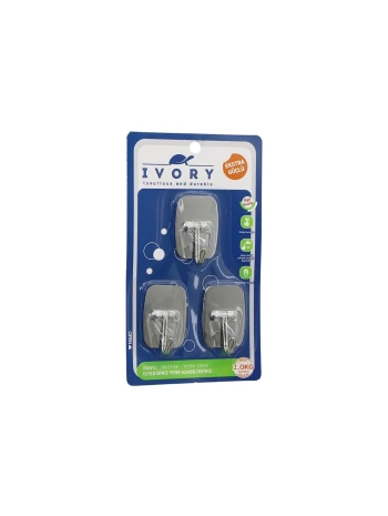 3PCS DİKDÖRTGEN - KOMPLE METAL  YAPIŞKAN ASKI  2KG TAŞIMA (5047)