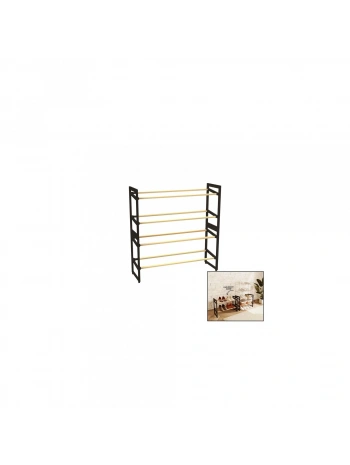 4 KATLI AHŞAP AYAKKABILIK 8 AYAKKABILIK 20X65X51CM ÇOK AMAÇLI RAF PORTATİF - VİDASIZ KOLAY MONTAJ (5047)