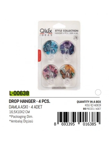 4 PARÇA  DAMLA KÜÇÜK YAPIŞKAN ASKI (5047)