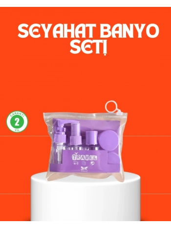 5 Parça Seyahat Kişisel Bakım Seti Şişe Sprey Krem Kutulu