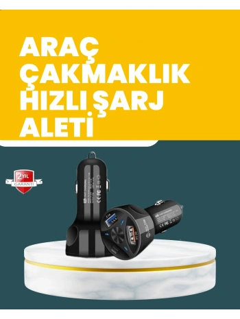 55W Hızlı Şarj Araç Çakmaklık Adaptörü QC 3.0 PD