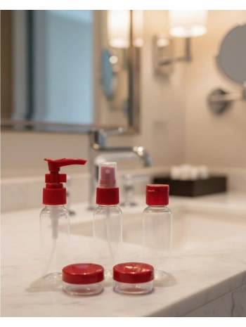 5’li Seyahat Boy Kozmetik Şişe Seti 30 ml Çantalı Organizer