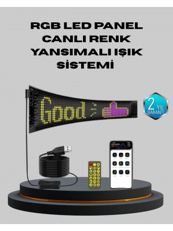 5V USB Akıllı Piksel LED Panel – Mobil Uygulama Kontrollü, Renkli Işık Efektli