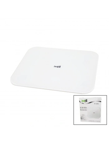 GİZLİ EKRAN -SOFT BEYAZ CAM ZEMİN  DİJİTAL BASKÜL TERAZİ 180KG SENSÖR -LED EKRAN -ODA℃ TF-1070 (5047)