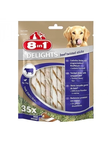 8in1 Delights Biftekli Köpek Ödül Çubuğu 35x190 Gr