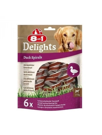 8in1 Delights Smart Spirals Ördekli Burgu Köpek Ödülü 6 Adet