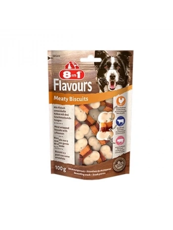 8in1 Flavours Meaty Biscuits Kıtır Köpek Ödül Maması 100 Gr