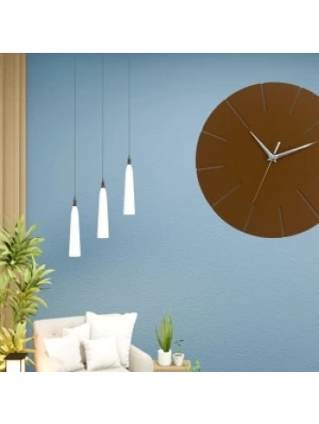 Ahşap Minimal Dekoratif Duvar Saati - 33x33 Cm Kahverengi