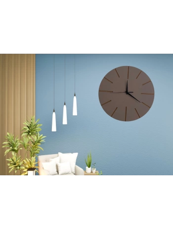 Ahşap Minimal Dekoratif Duvar Saati - 33x33 cm Vizon
