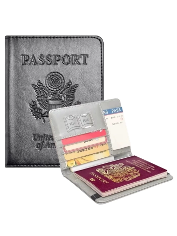 AMERİKA USA KAPAKLI SUNİ DERİ PASAPORT KILIFI CÜZDANI (RFID ENGELLEYİCİ) (5047)