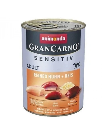 Animonda Gran Carno Sensitive Tavuklu ve Pirinçli Yetişkin Köpek Konservesi 400 Gr