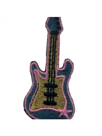 Aplike Ütü İle Yapışan Gitar Pembe Arma 5x3 Cm
