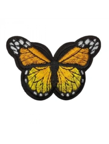 Aplike Ütü İle Yapışan Kelebek Sarı Arma 7x5 Cm
