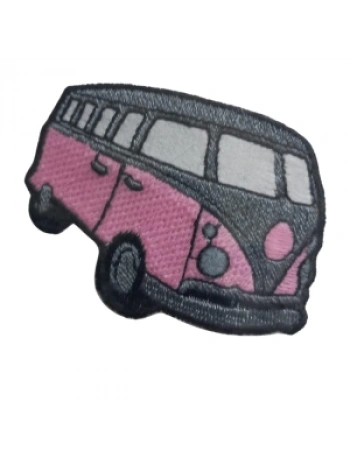 Aplike Ütü İle Yapışan Otobüs Pembe-gri Arma 4x2,5 Cm