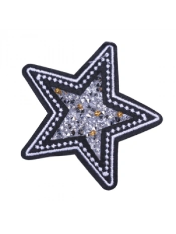 Aplike Ütü İle Yapışan Taşlı Yıldız Arma 5 Cm