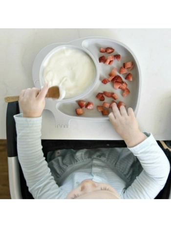 Bebek ve Çocuk için Sevimli Fil Model Desenli Yemek Bebek Mama Kabı Bölmeli Tabak (5047)
