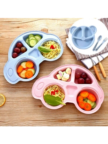 Bebekler İçin Araba Şeklinde Sevimli Mama Tabağı Çocuk Tabldot (5047)