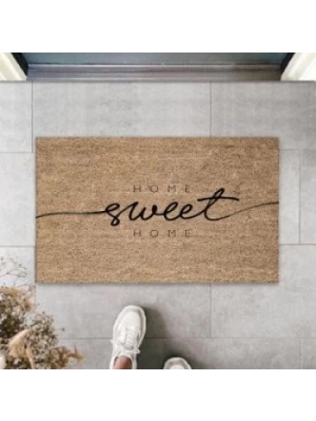 Bej Kapı Önü Paspası Home Sweet Home Desen  K-3314