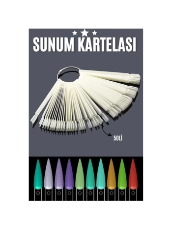 BEYAZ Protez Jel Tırnak Eğitim ve Sunum Kartelası