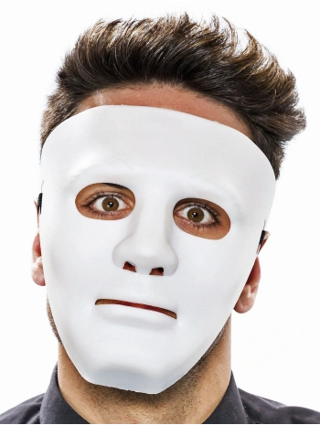 Beyaz Renk Hip Hop Anonim Jabbawockeez Dans Maskesi 18x19 cm (5047)