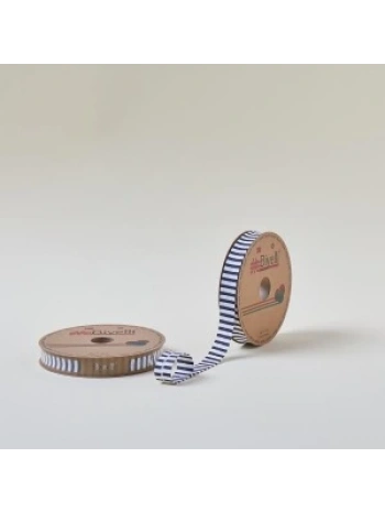 Biye Kalın Çizgili Katlı F10 İndigo 2 Cm 25 Metre %65 Koton %35 Polyester