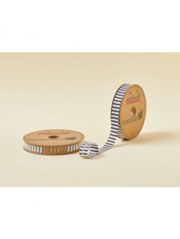 Biye Kalın Çizgili Katlı F11 Siyah 2 Cm 25 Metre %65 Koton %35 Polyester