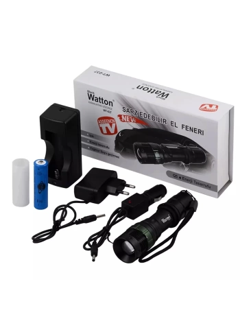 Black Wt-037-şarjlı Zoomlu Acil Durum Feneri