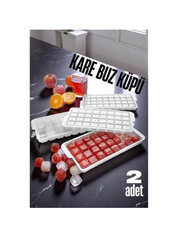 Buz Kalıbı KARE İçecek Buz Kalıbı - Mutfak Buz Kalıbı Kolay Çıkarılır Buz Kalıbı 2 ADET
