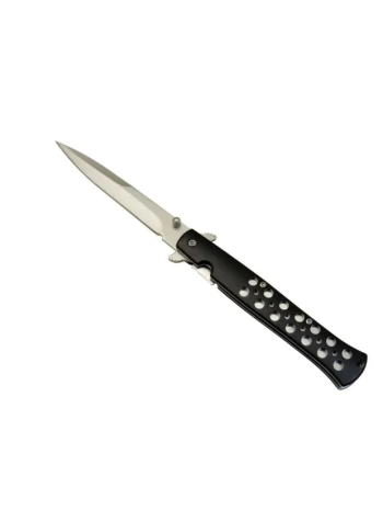 Çakı Metal Siyah 22,5 Cm Yarı Otomatik , Kemerlikli