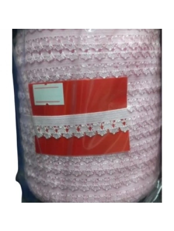 Çamaşır Lastiği Dantelli 1 Cm 1 Metre Açık Pembe