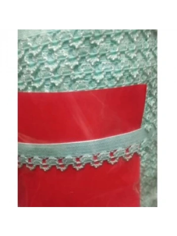 Çamaşır Lastiği Dantelli 1 Cm 1 Metre Su Yeşili