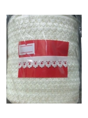 Çamaşır Lastiği Dantelli 1 Cm 75 Metre 1 Top Ekru