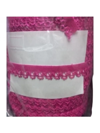 Çamaşır Lastiği Dantelli 1 Cm 75 Metre 1 Top Fuşya