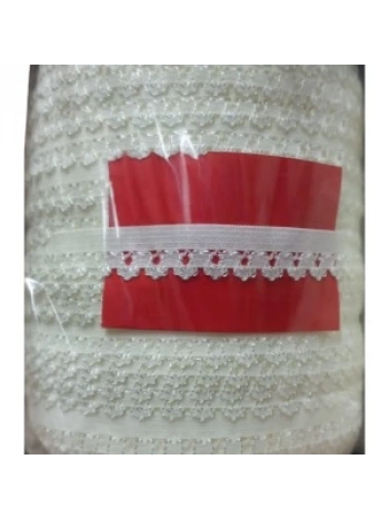 Çamaşır Lastiği Dantelli 1 Cm 75 Metre 1 Top Kırık Beyaz