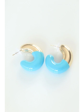 CCB Mavi Gold Çift Renk Küpe