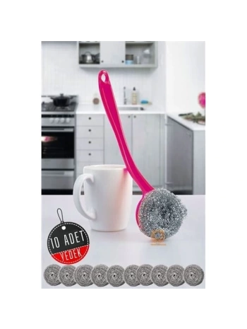 Çelik Tel Bulaşık Teli Ergonomik 10 Yedekli M.Janssens Design