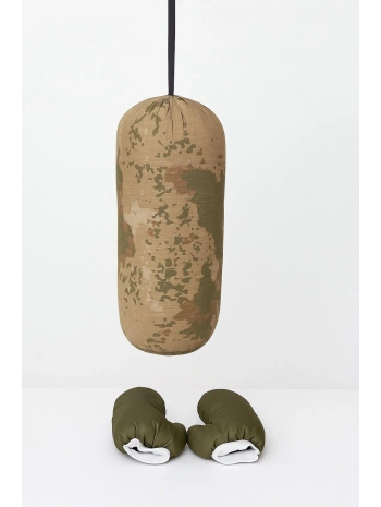 Çocuk Boks Kum Torbası Eldiven Dahil 2-6 Yaş Askeri