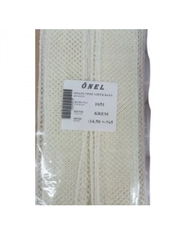 Dantel Polyester Güpür Bant Krem 14,50 Metre En 3 Cm On-1651-kr