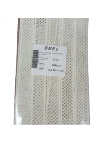 Dantel Polyester Güpür Bant Krem 14,50 Metre En 3 Cm On-1652-kr