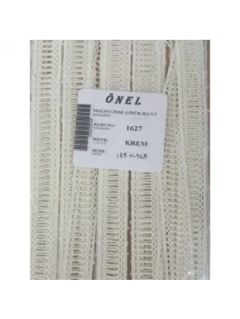 Dantel Polyester Güpür Bant Krem 15 Metre En 3 Cm On-1627-kr