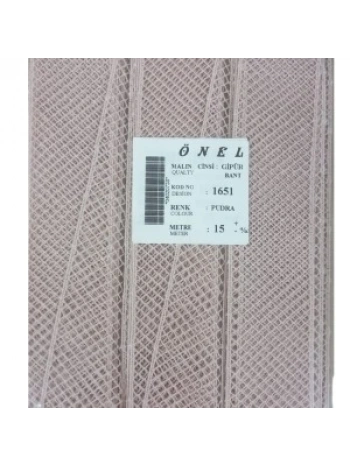 Dantel Polyester Güpür Bant Pudra 15 Metre En 3 Cm On-1651-pu
