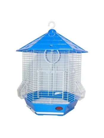 Dayang Altıgen Kuş Kafesi Mavi 44.6x39x53.5 Cm
