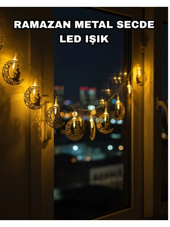 Dekoratif Ramazan Ay Işığı Secde Eden Adam Figürlü