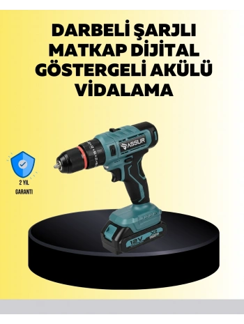 Dijital Ekranlı Matkap Seti Çift Akülü