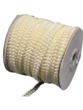 Dikilebilir Sıralı İnci En 1 Cm Krem 10 Metre